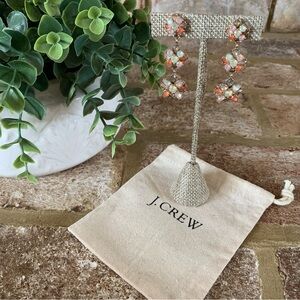 J. Crew | Multicolored Floral Crystal Dangle / Drop Earrings